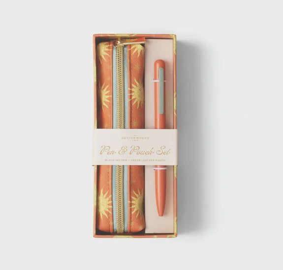 Terracotta Sun Pen &amp; Pouch Set