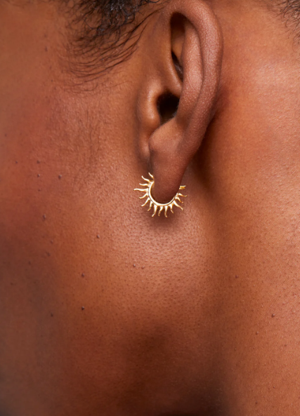 Sun Huggie Hoop Earrings