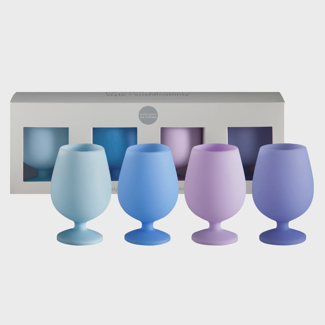 Stemm Silicone Wine Glasses - Bleuet Set of 4