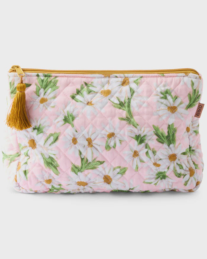 Sweet Daisy Quilted Cotton Toiletry Bag