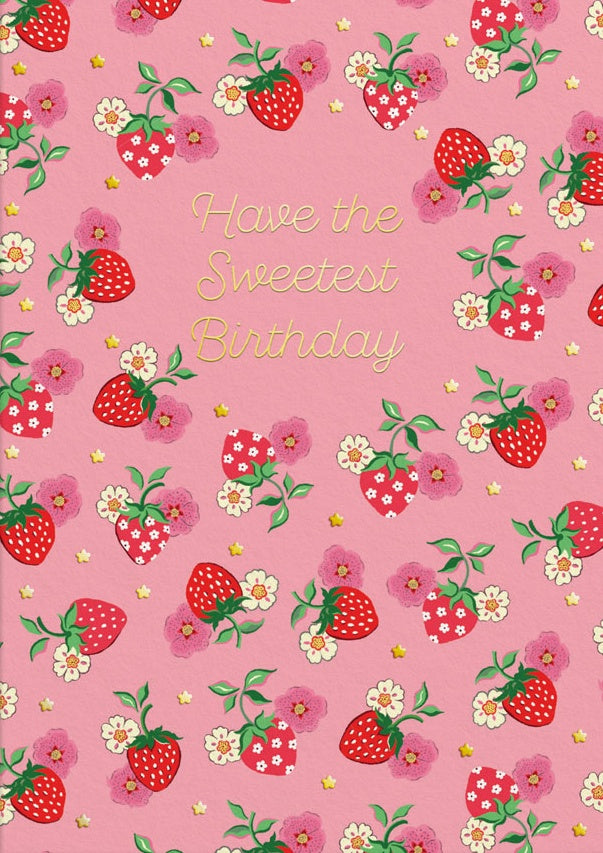 Sweetest Strawberry Birthday Greeting Card