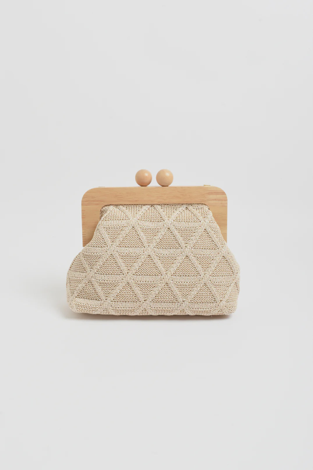 Tara Diamond Weave Timber Clutch
