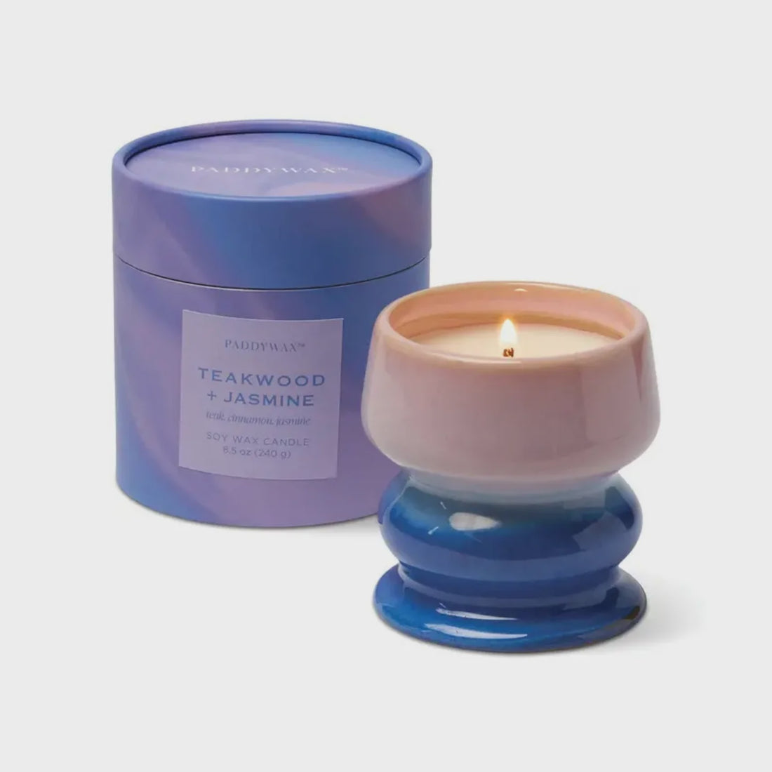 Teakwood &amp; Jasmine Ombre Ceramic Candle