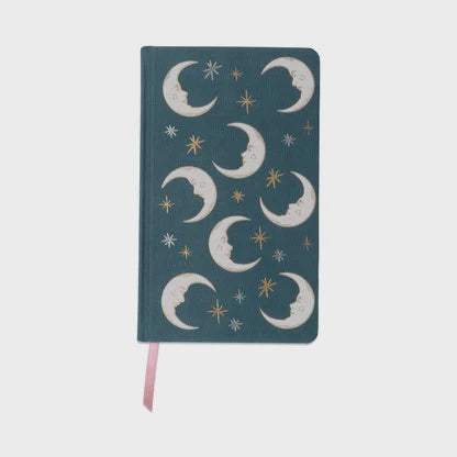 Cloth Covered Celestial Journal - Teal Moon