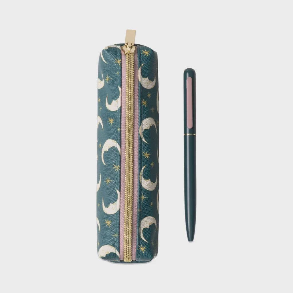 Teal Moon Pen &amp; Pouch Set