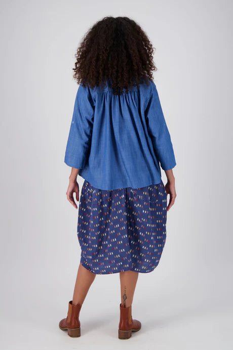 Telegraph Milwaukee Skirt - Blue Cotton