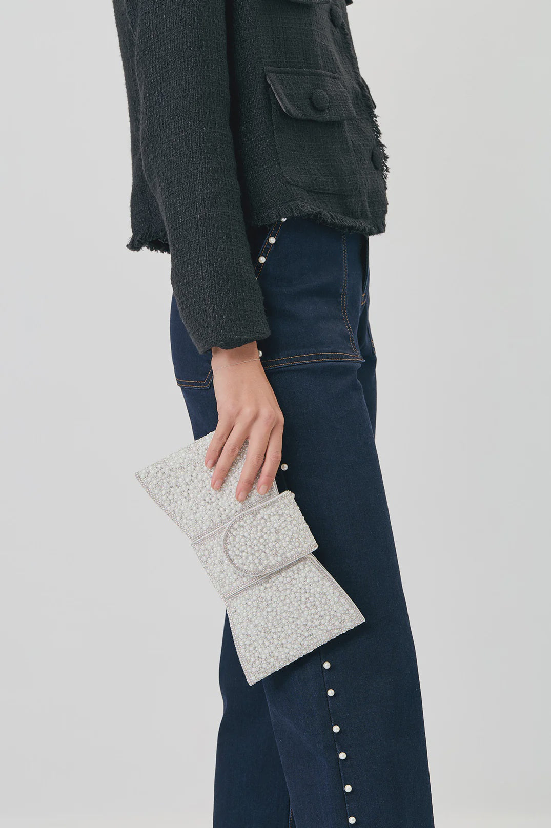 Tillie Pearl Bow Clutch
