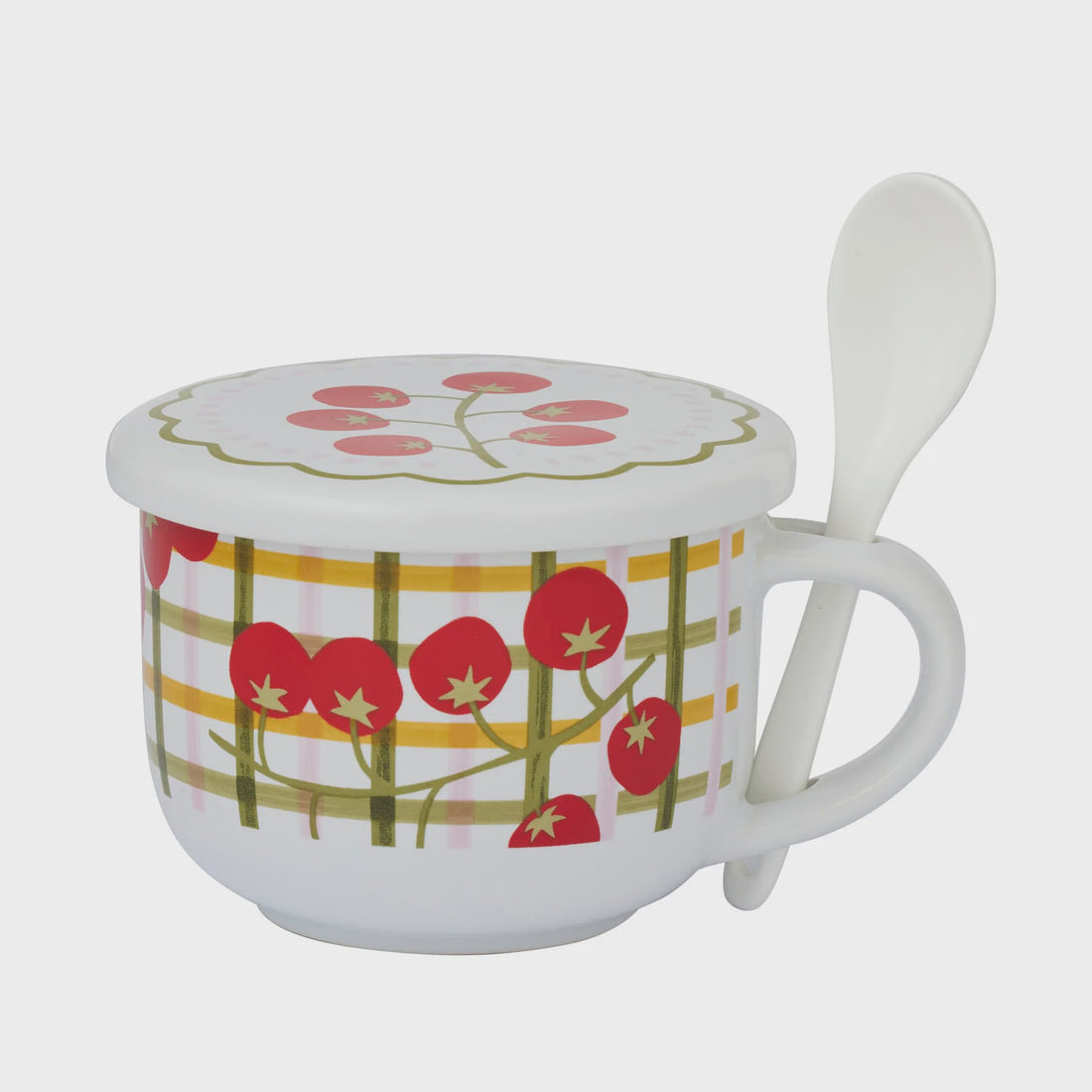 Tomato 3 piece Ceramic Soup Mug Set Red