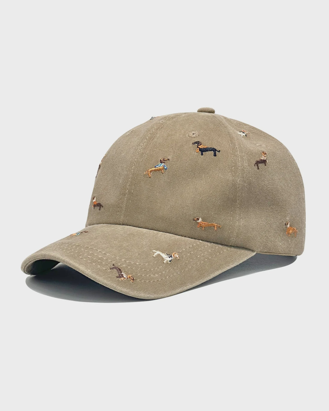 Top Dog Dachshund Embroidered Cap – Beige
