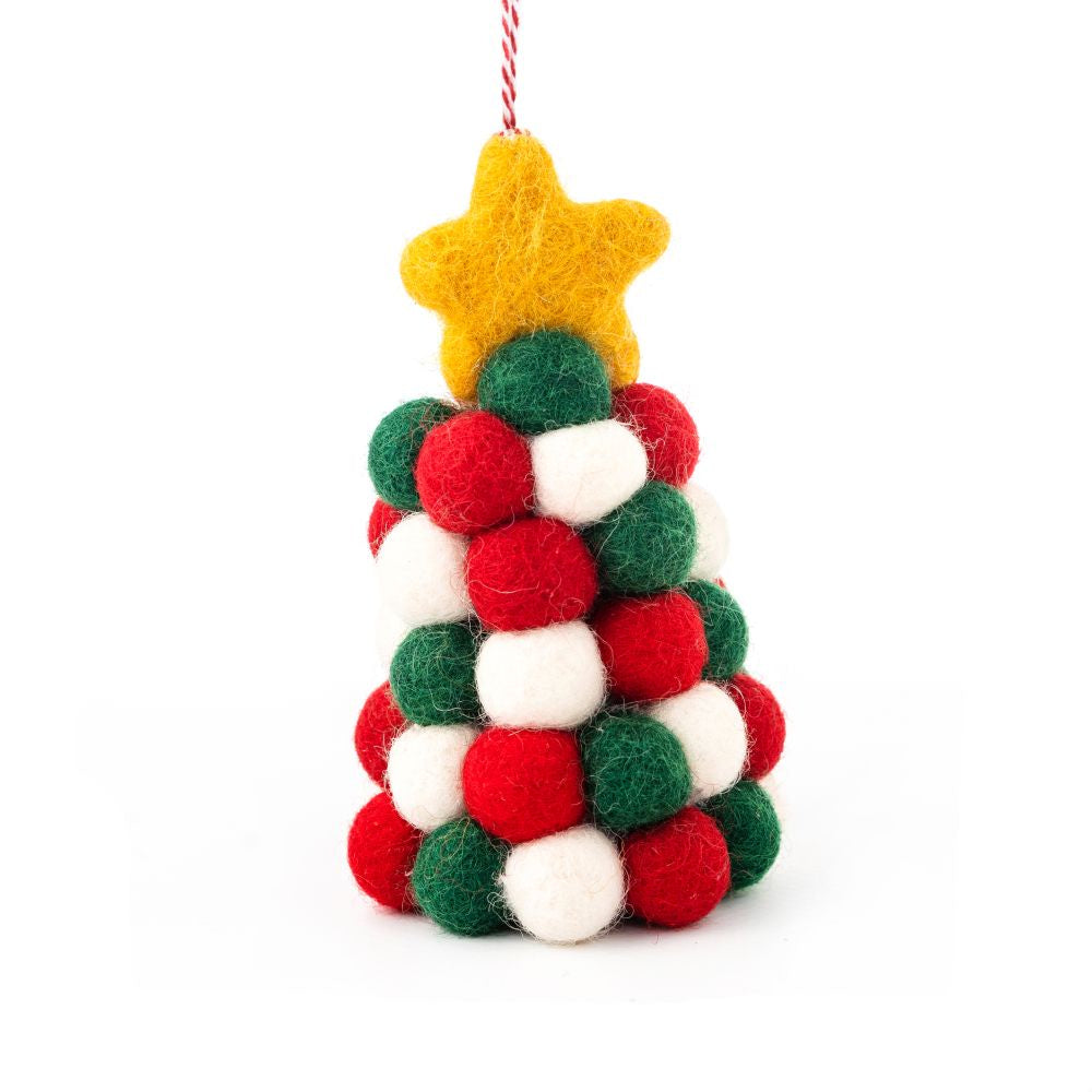 Tree Felt Balls Hanging Christmas Decoration