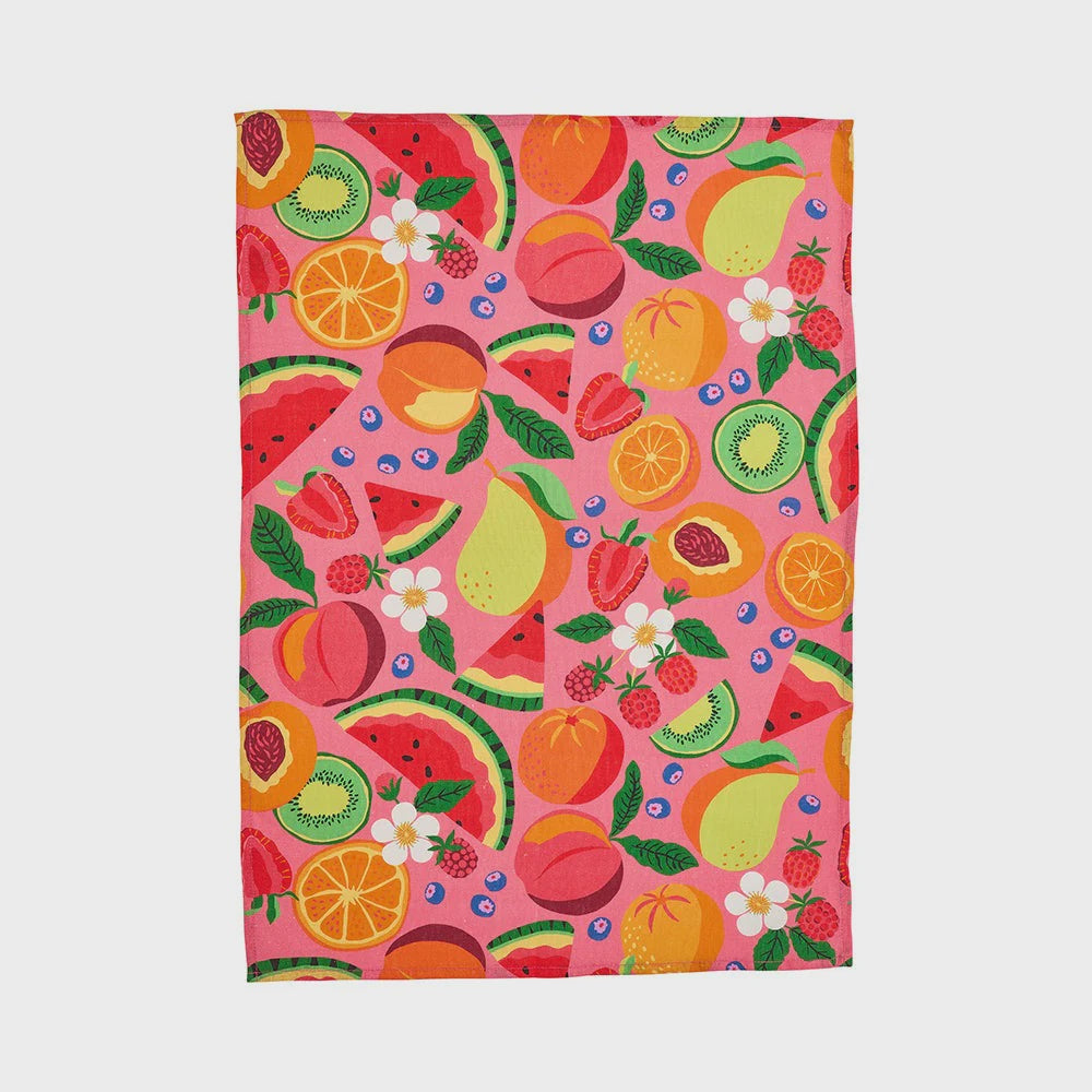 Linen Tea Towel - Tropicana