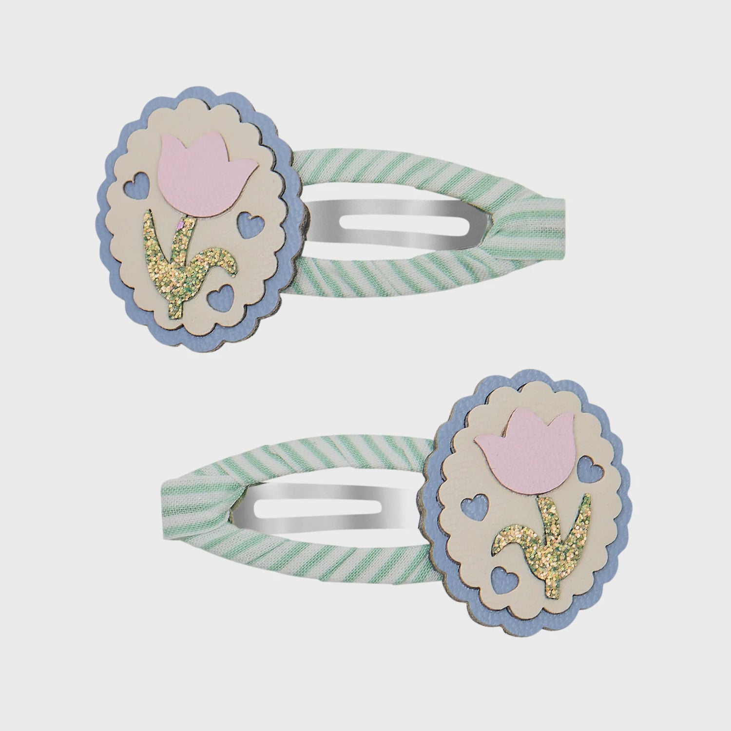 Scallop Framed Tulip Clic Clac Clips - Set of 2