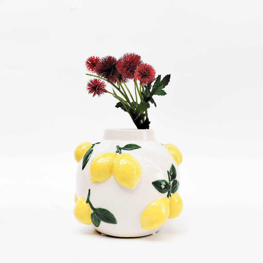 White Tuscan Lemon Vase