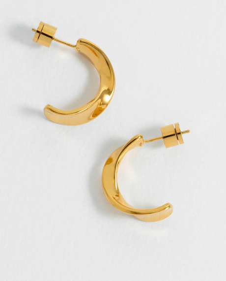 Twist Hoop Earrings - Gold