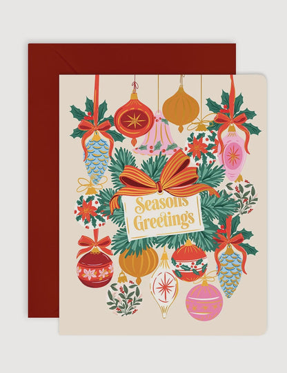 Vintage Baubles Greeting Card