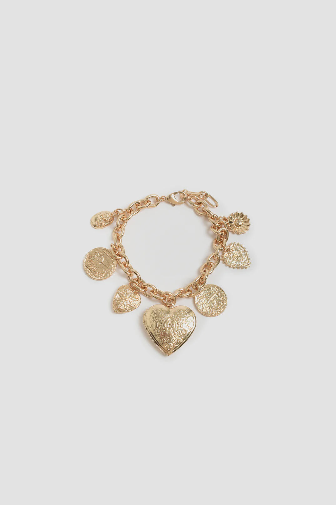 My Vintage Heart Charm Bracelet - Gold