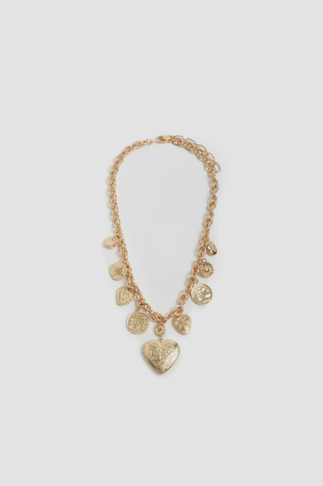 My Vintage Heart Charm Necklace - Gold