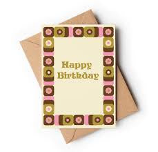 Happy Birthday Pink Vintage Greeting Card