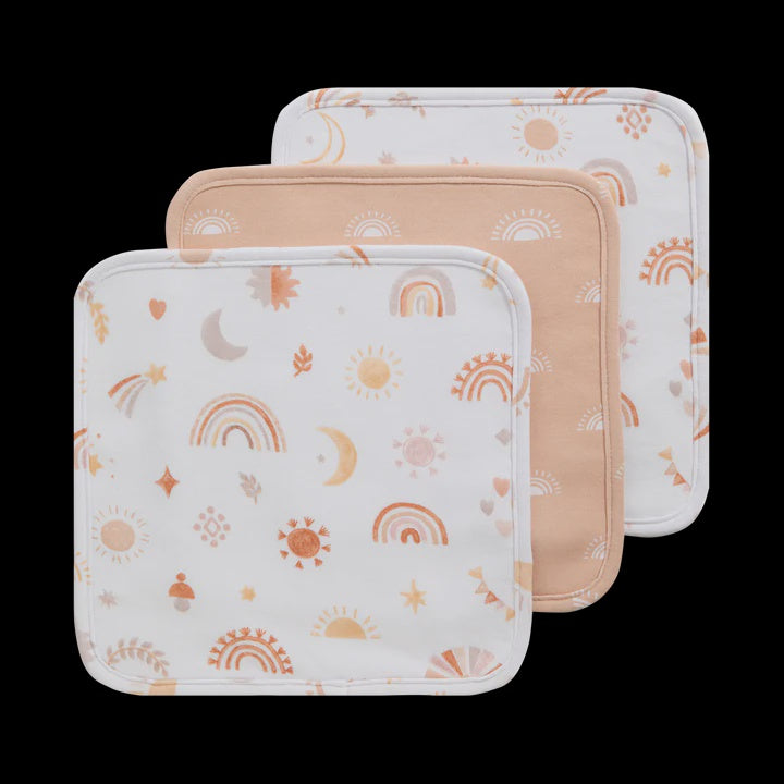 3 Pack Organic Wash Cloths - Bohemian Bliss