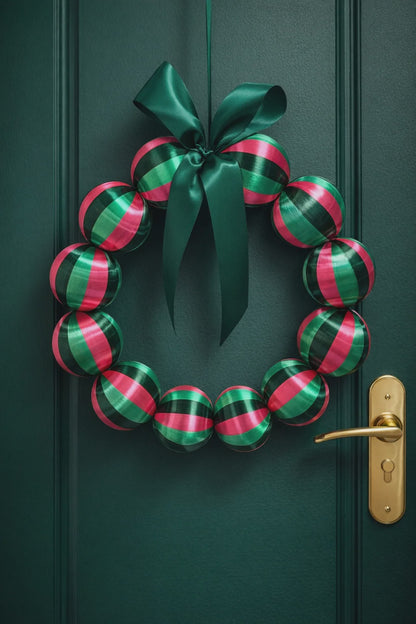 Silk Ball Christmas Wreath - Watermelon