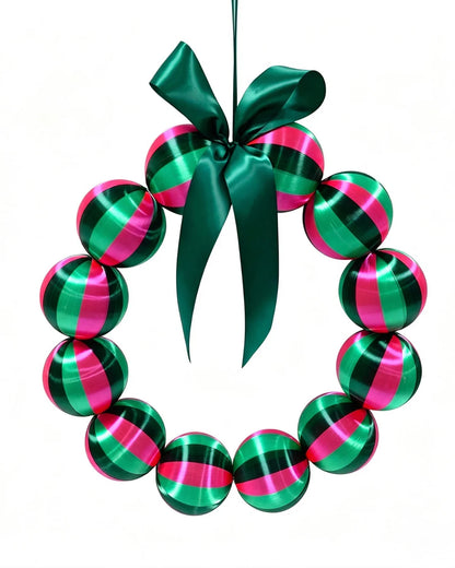 Silk Ball Christmas Wreath - Watermelon