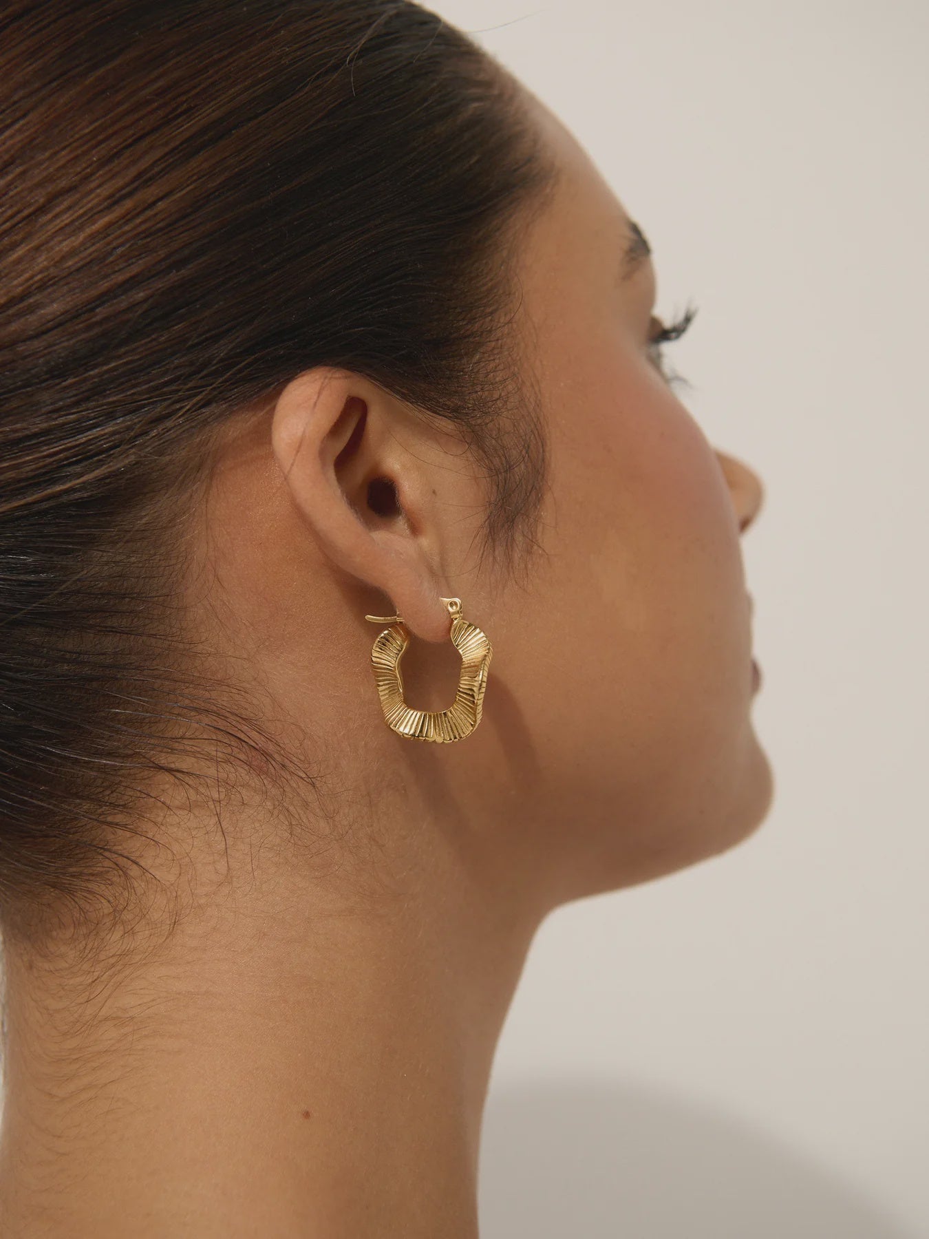 Wave Coil Gold Earrings