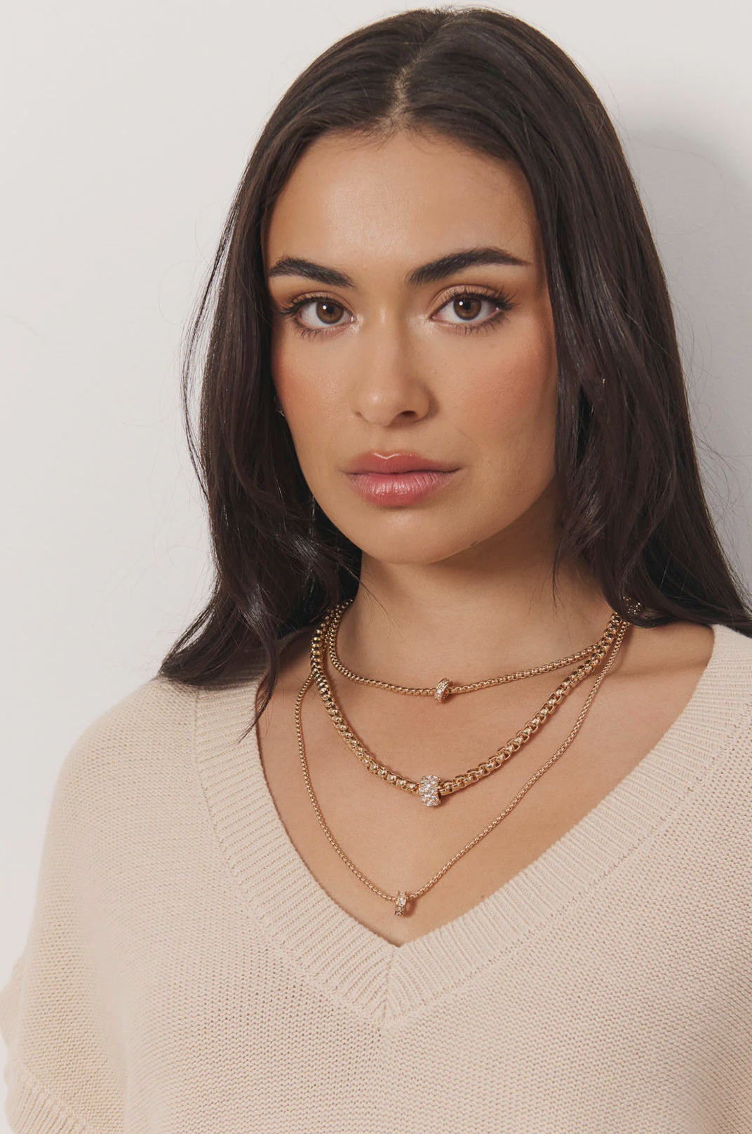 Layered Diamante Wheel Necklace