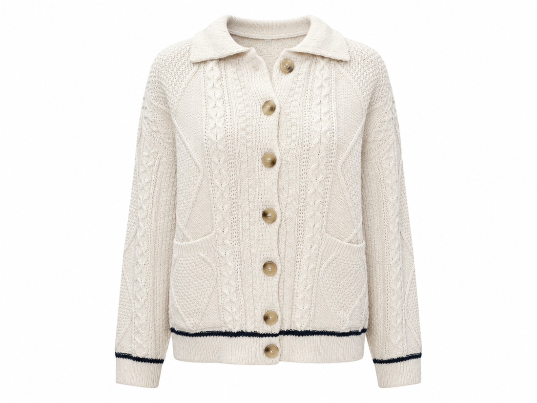 White Cable Cardigan