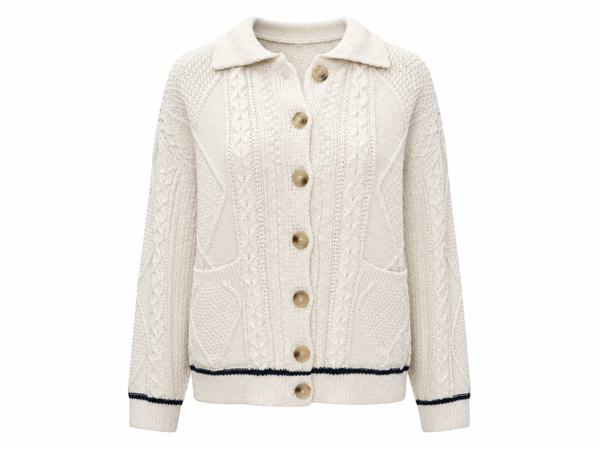 White Cable Cardigan