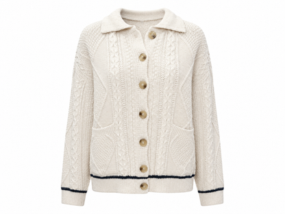 White Cable Cardigan