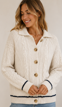 White Cable Cardigan