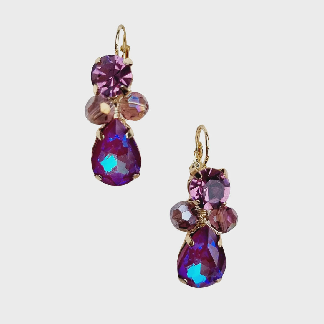 Whitney Gem Earrings - Purple