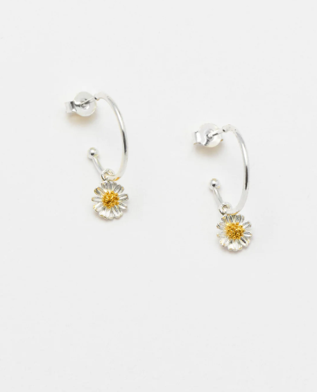 Mini Wildflower Hoop Drop Earrings