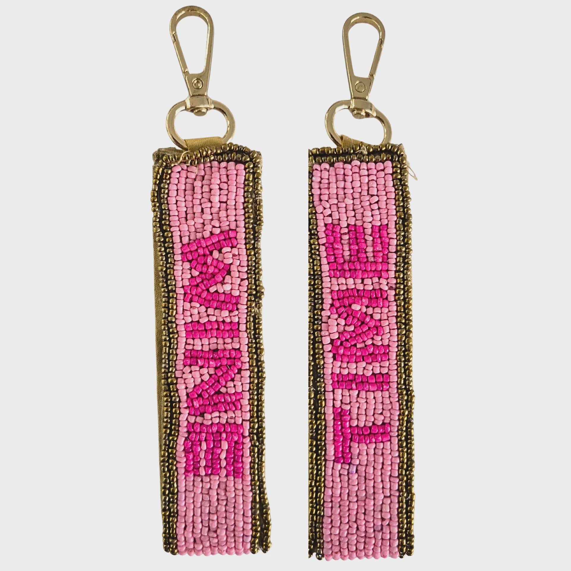 Wine Time Beaded Keychain