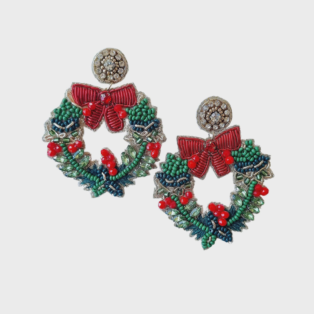 Wreath Christmas Earrings