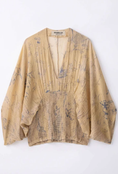 Yellow Gathered Blouse