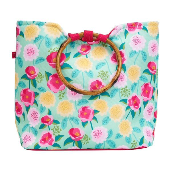 Insulated Tote - Camellias Mint