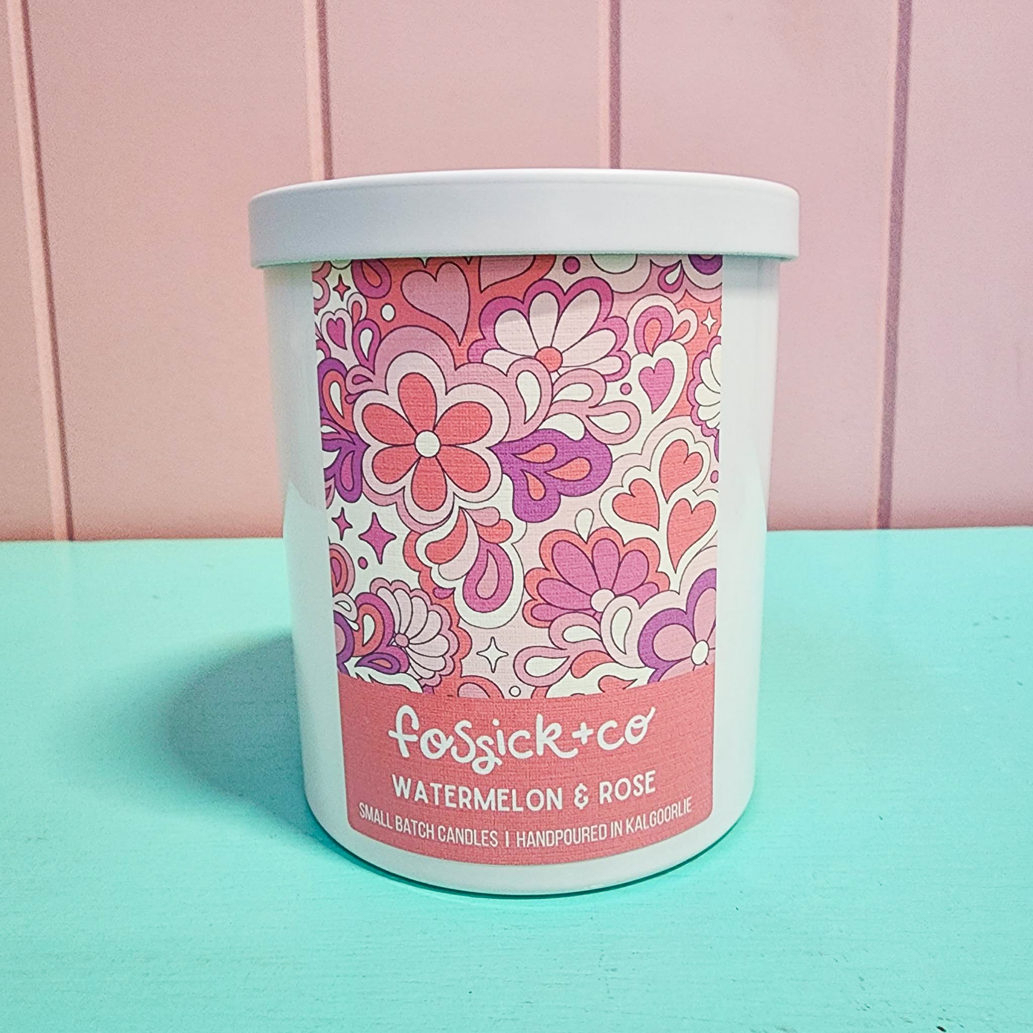 Watermelon &amp; Rose Tumbler Soy Candle