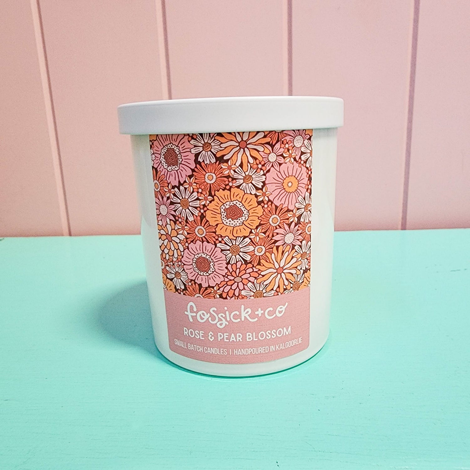 Rose &amp; Pear Blossom Tumbler Soy Candle