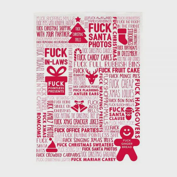 Tea Towel – F Word – Xmas Red
