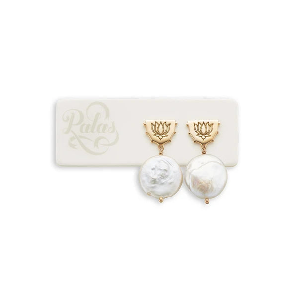 Pearl Lotus Earrings