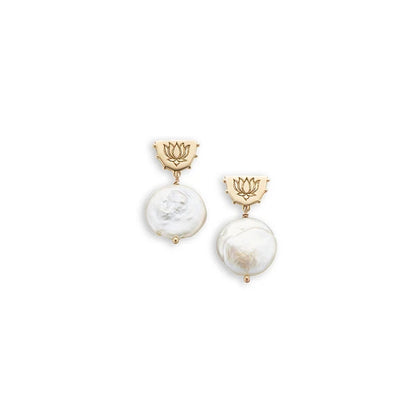 Pearl Lotus Earrings