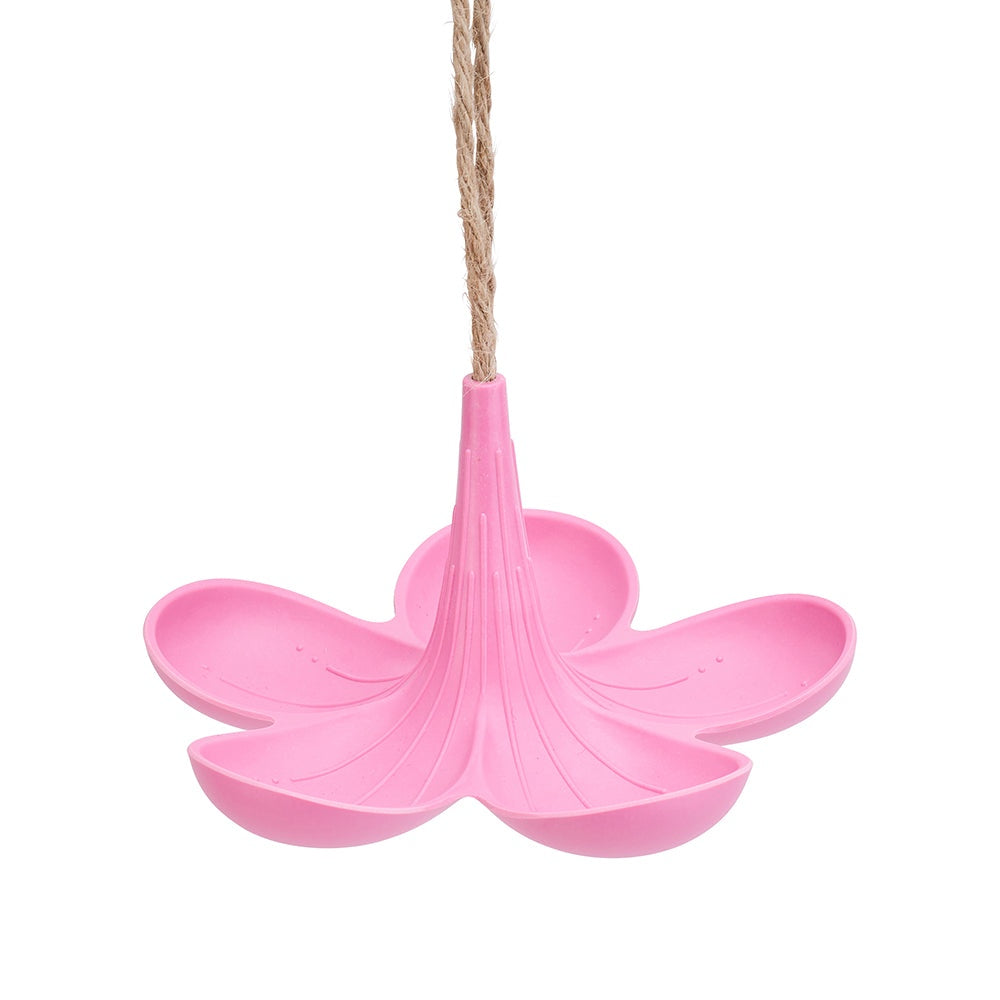 Hanging Bamboo Bird Feeder - Pink