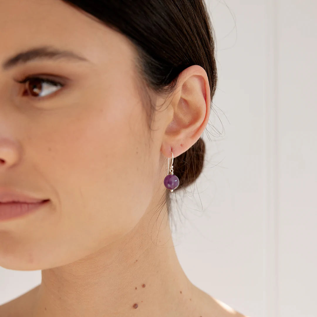 Amethsyt healing gem earrings