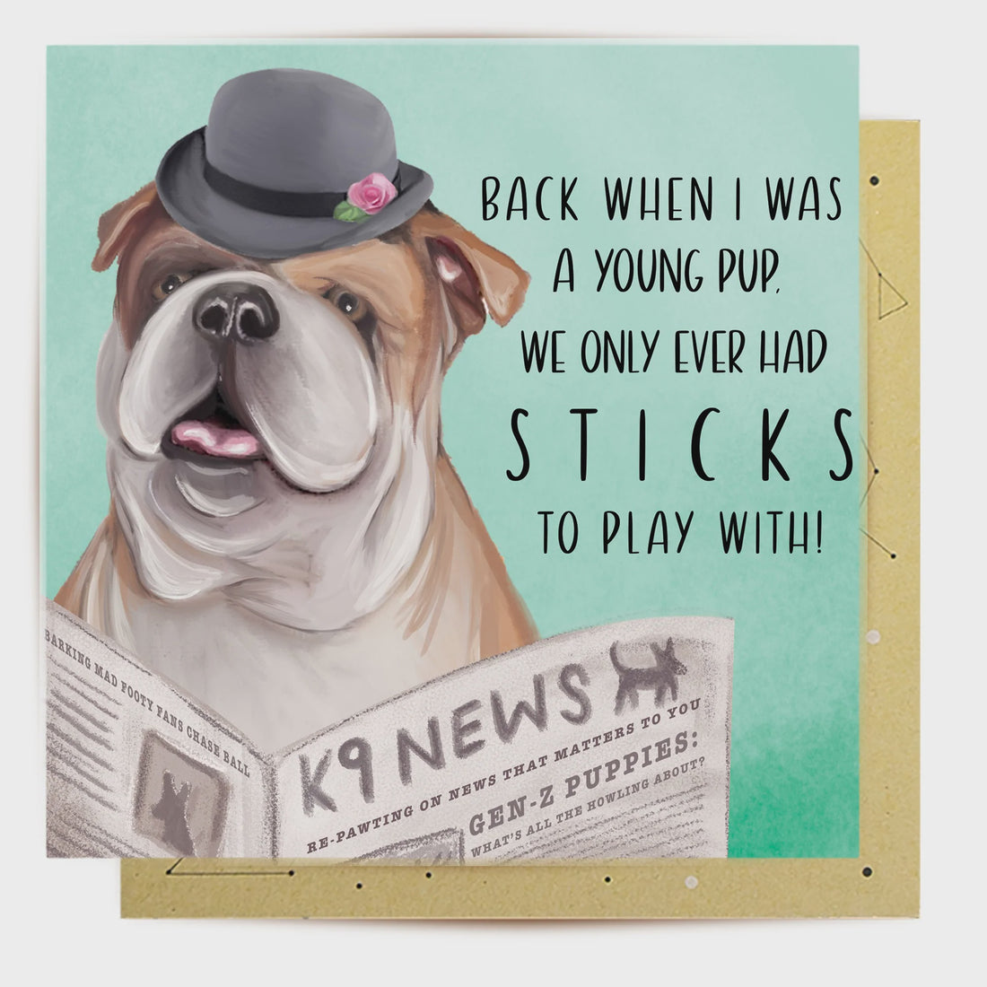 Bulldog News Greeting Card