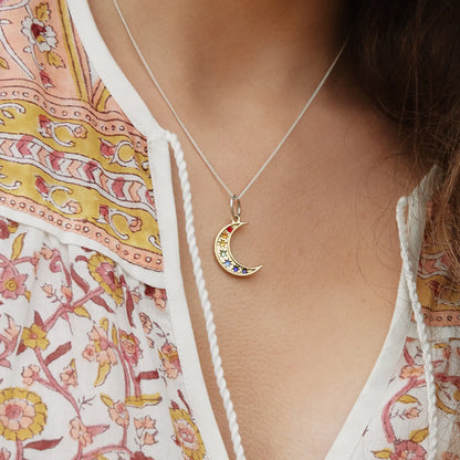 Chakra moon charm