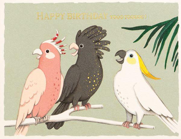 Cockatoo Birthday Foil Greeting Card