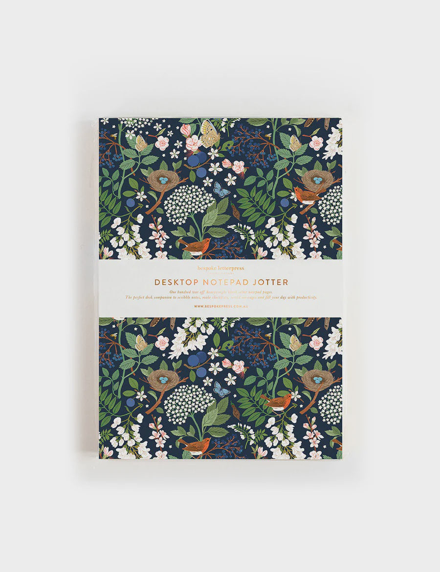 Bespoke Letterpress Flowering Tree A5 Notepad Jotter