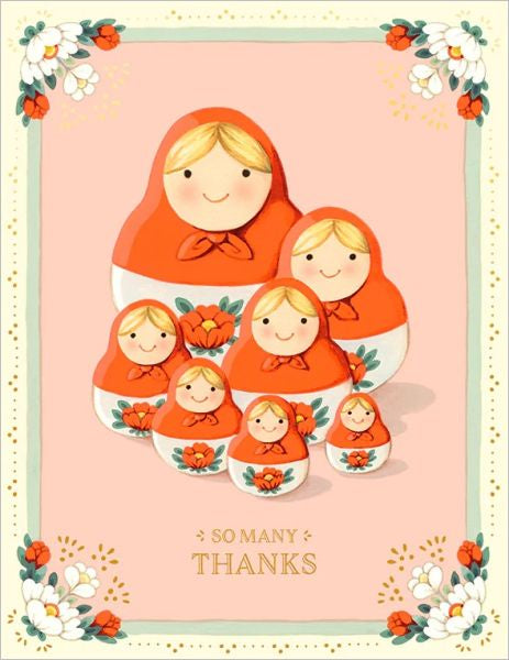 Nesting Dolls Thank You Foil Greeting Card