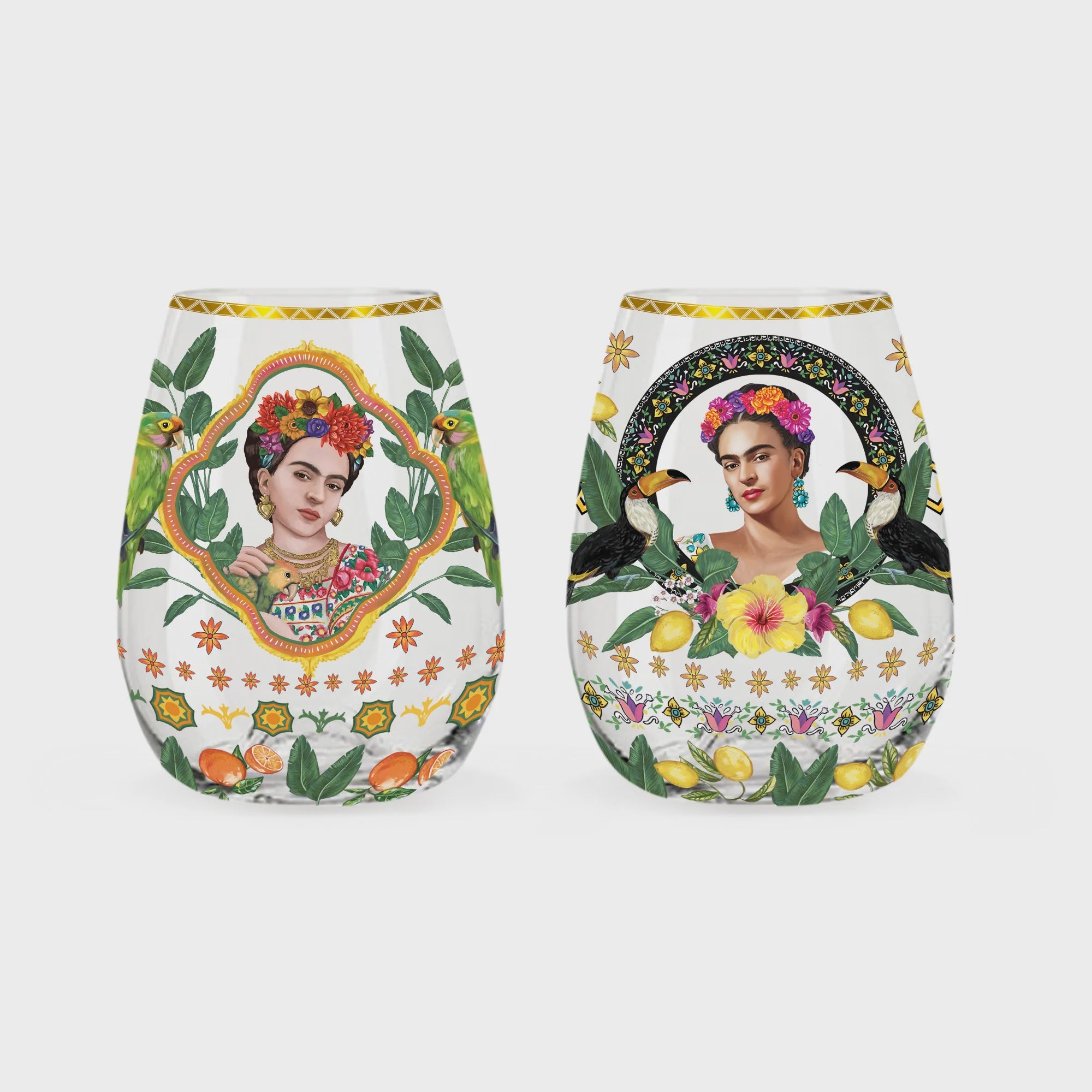 Glass Tumbler Set of 2 - Mexican Folklore Vol.2